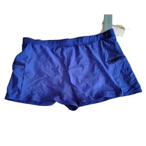 NWT Coastal Cove Sapphire Blue Athletic Shorts With Zippered Pockets Size 14